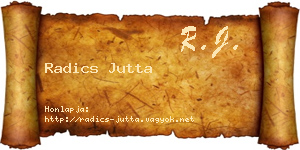 Radics Jutta névjegykártya